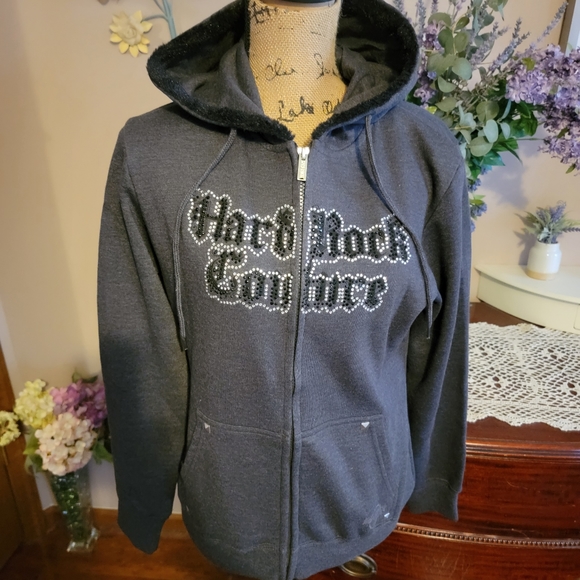 Hard Rock Cafe Authentic Embellished Hoodie Jacket - Las Vegas - Picture 2 of 12